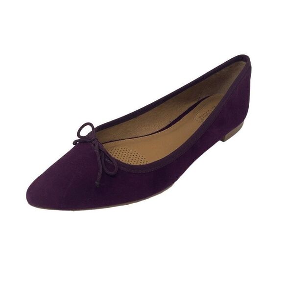 Corso Como 7 Eggplant Purple Suede Recital Ballet Flats Suede Pointed Toe - Picture 4 of 11